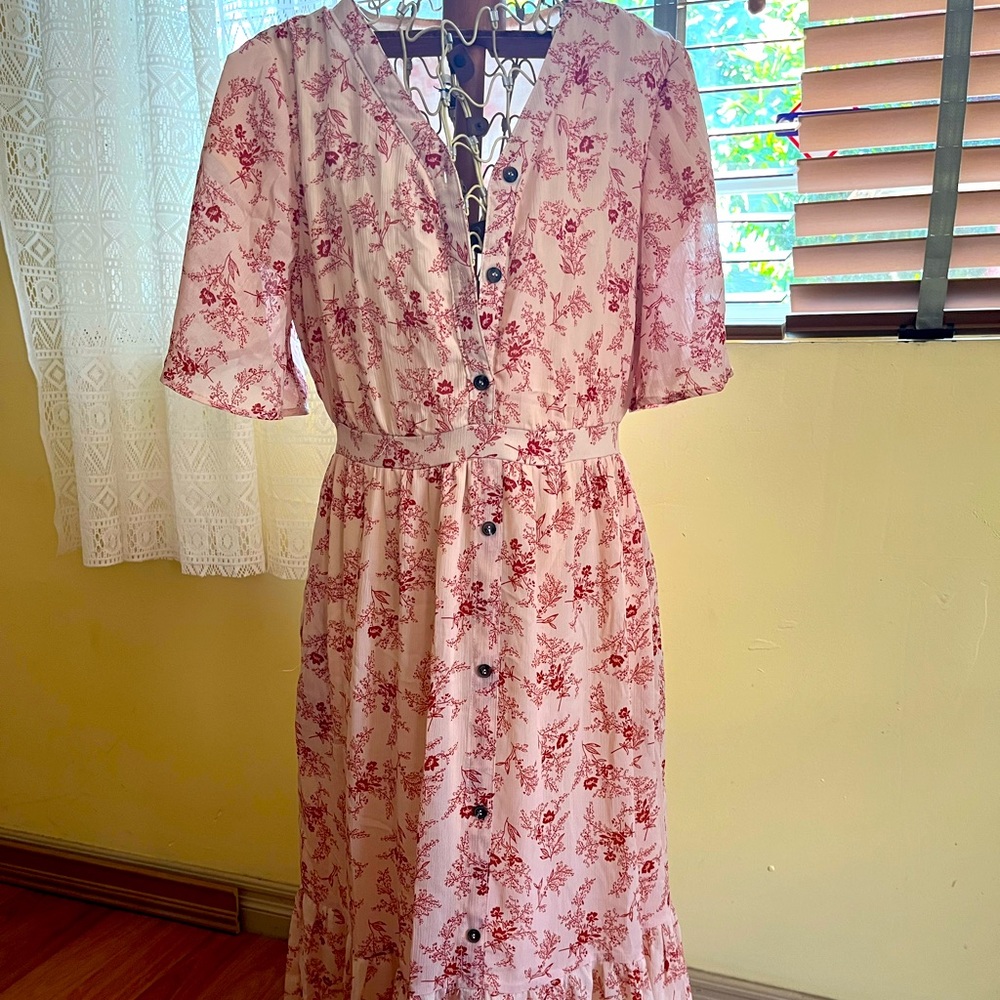 Floral Midi Dress by ROOLEE